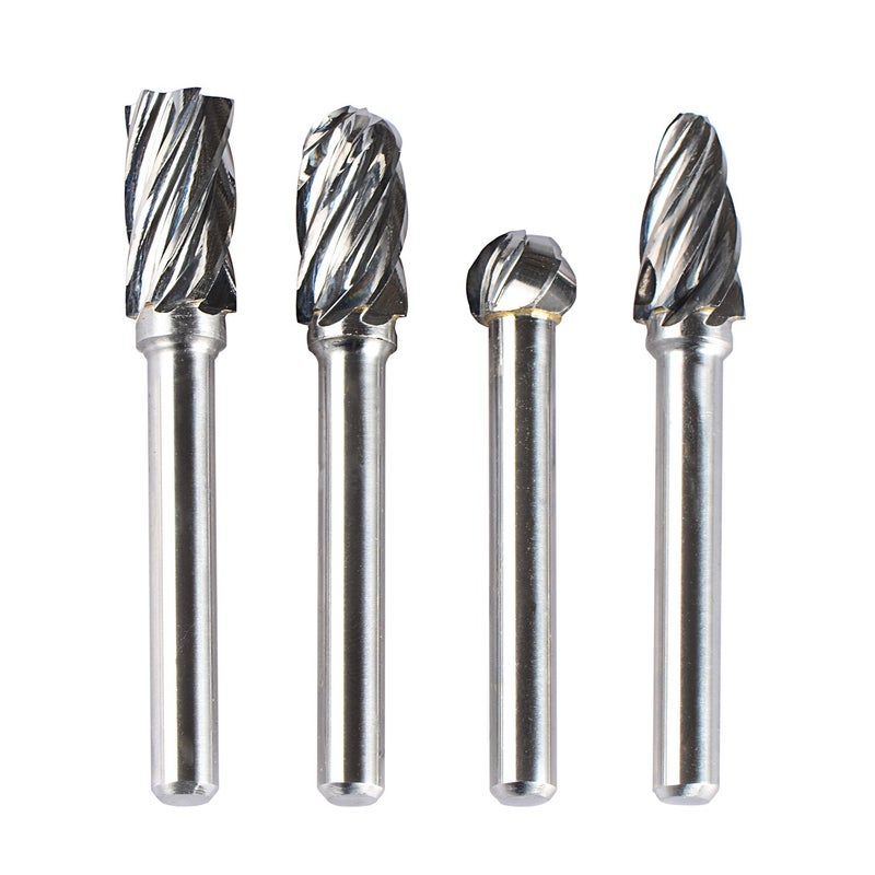 SpeTool Carbide Rotary Burr For Aluminum (Non-Ferrous) Poring And Polishing Bits (Non-Ferrous) 1/4 inch shank 4Pcs/Pack - Image 3